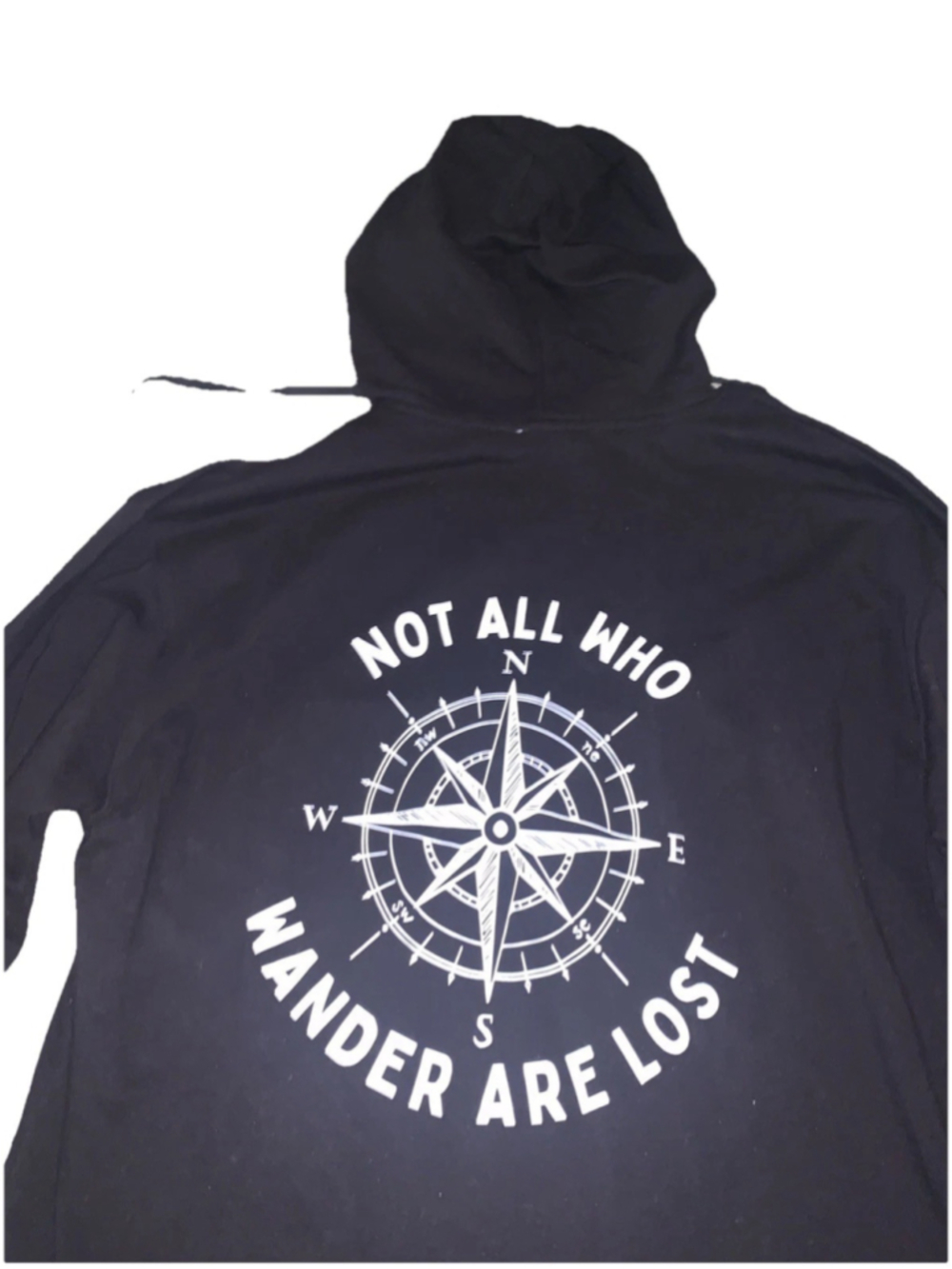 Not all Who Wander Are Lost Hoodie Black XL Pre-Owned - Picture 3 of 9